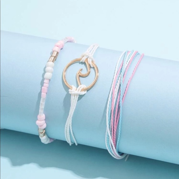 • Fallon • 3 Pc. Wave Anklet Set - Picture 2 of 4